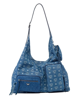 MCM Aren monogram denim shoulder bag - Blue