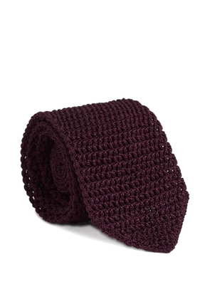 TOM FORD knitted silk tie - Purple