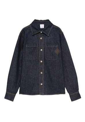 Casablanca embroidered-logo denim shirt - Blue