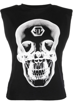 Philipp Plein graphic-print sleeveless top - Black