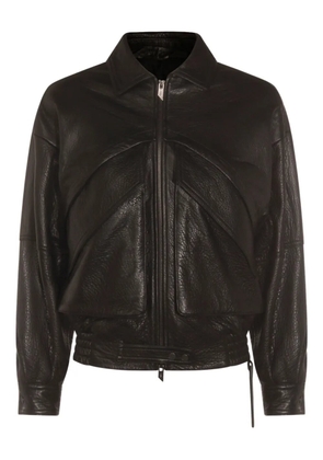 Salvatore Santoro zip-front panelled leather jacket - Black
