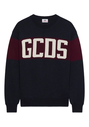 GCDS striped logo-detail sweater - Blue
