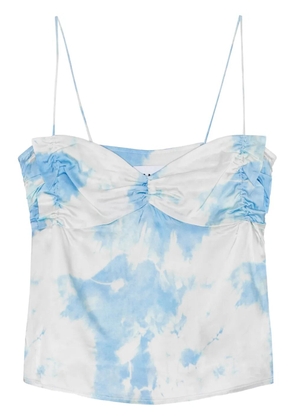 GANNI tie-dye satin top - Blue