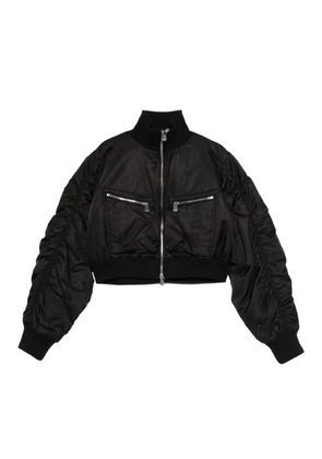 PINKO zip-front crop bomber jacket - Black