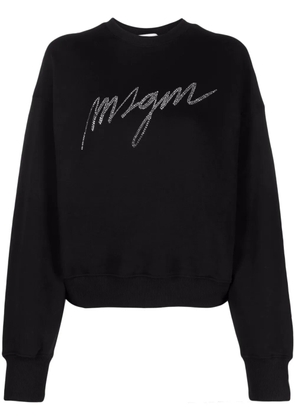 MSGM rhinestone-embelished sweatshirt - Black