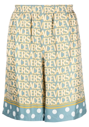Versace Versace Allover silk shorts - Blue
