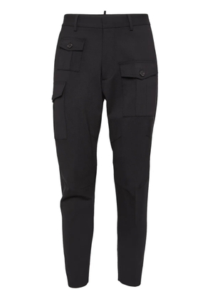 DSQUARED2 tapered cotton cargo trousers - Black