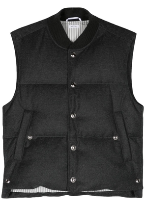Thom Browne baseball-collar virgin wool gilet - Grey