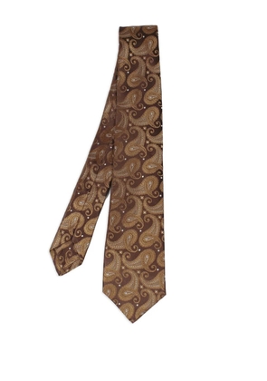 Kiton paisley-pattern tie - Brown