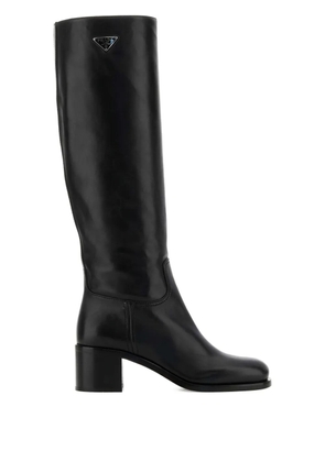 Prada 55mm leather knee-high boots - Black