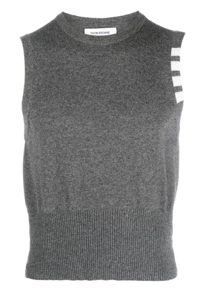 Thom Browne stripe-detail knit vest - Grey