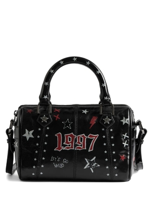 Zadig&Voltaire star-print leather clutch bag - Black