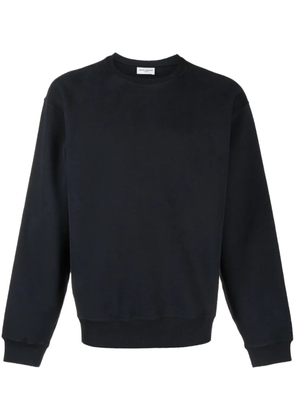 Saint Laurent logo-embroidered jersey-fleece sweatshirt - Blue