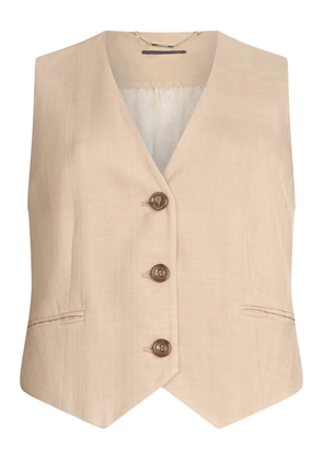 LIU JO lace-detailing gilet - Brown