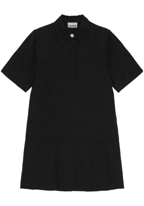 GANNI twill mini dress - Black