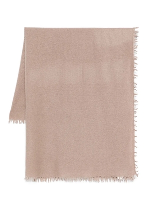 Liska frayed-edge cashmere scarf - Neutrals