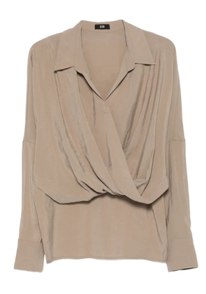 Eleh wrap-effect cotton blouse - Neutrals
