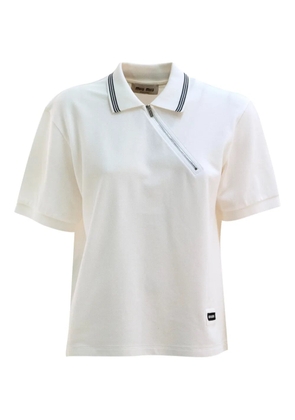 Miu Miu zip-detail polo shirt - White