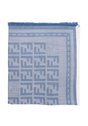 FENDI jacquard-pattern scarf - Blue