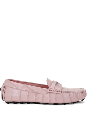 Philipp Plein crocodile-embossed loafers - Pink
