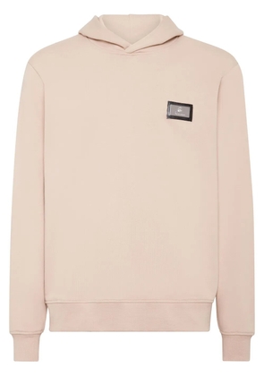 Billionaire logo-plaque cotton hoodie - Neutrals