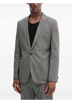 HUGO checked single-breasted blazer - Grey