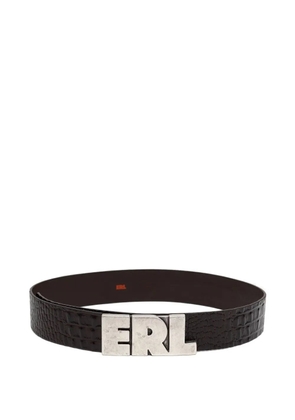 ERL logo plaque belt - Brown