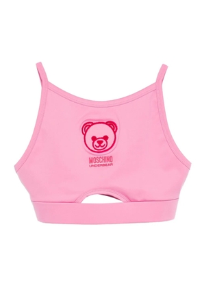 Moschino Teddy Bear-embroidered bra - Pink