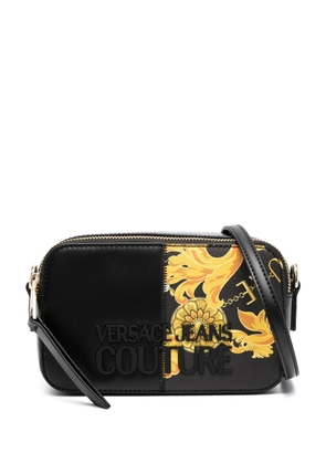 Versace Jeans Couture logo-lettering Barocco-print crossbody bag - Black