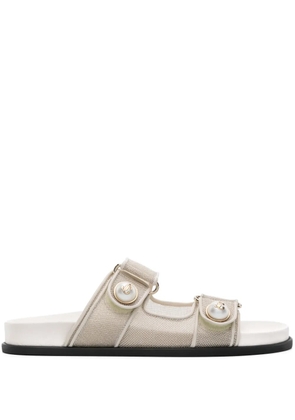 Jimmy Choo Fayence metallic mesh slides - Neutrals
