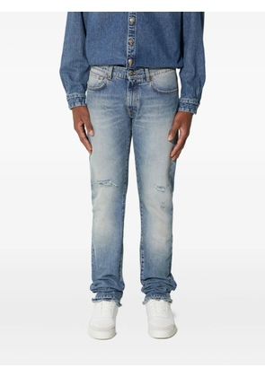 424 distressed-effect frayed-detail jeans - Blue