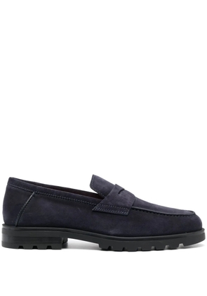 Santoni Rock penny-slot suede loafers - Blue