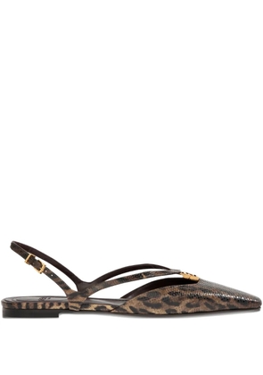 FENDI FFold slingback ballet flats - Brown