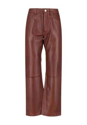 Sunflower Straight Twist leather trousers - Brown