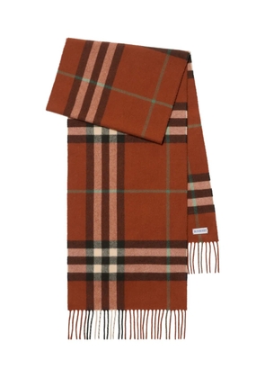 Burberry checked cashmere scarf - Orange
