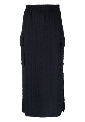 Sunnei embossed logo-print midi skirt - Blue