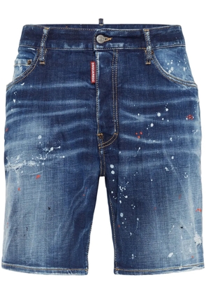 DSQUARED2 paint-splatter shorts - Blue