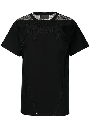 Philipp Plein lace-panelled T-shirt - Black
