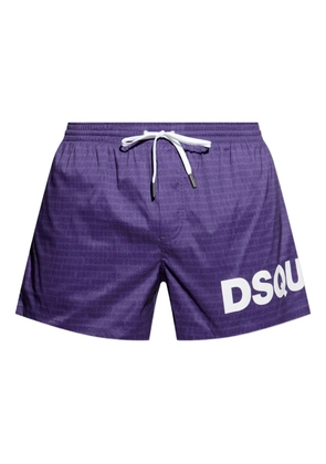 DSQUARED2 logo-print drawstring swim shorts - Purple