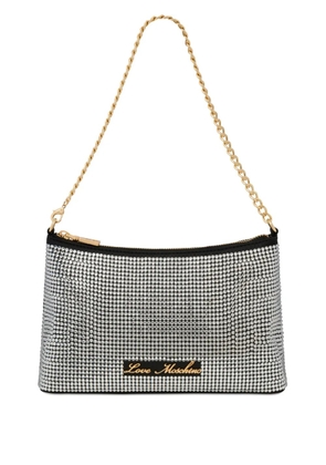 Love Moschino crystal-embellished chain shoulder bag - Black