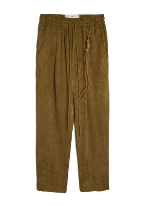 Song For The Mute floral-patterned drawstring trousers - Brown