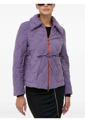 Beatrice B quilted ribbon-detail jacket - Purple