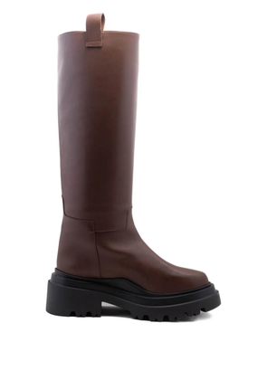 Plan C zip-detail platform boots - Brown
