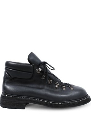 Guidi lace-up full-grain leather ankle boots - Black