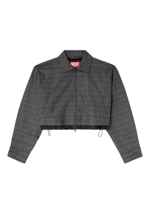 Diesel checked cropped jacket - Black