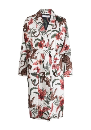 Desmond & Dempsey graphic-print cotton robe - Multicolour