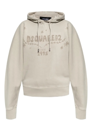 DSQUARED2 drawstring graphic hoodie - Grey