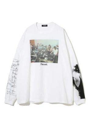 Undercover Faust-print long-sleeve sweater - White