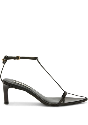 Jil Sander high leather sandals - Black