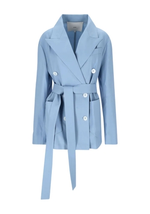 Setchu double-breasted belted blazer - Blue